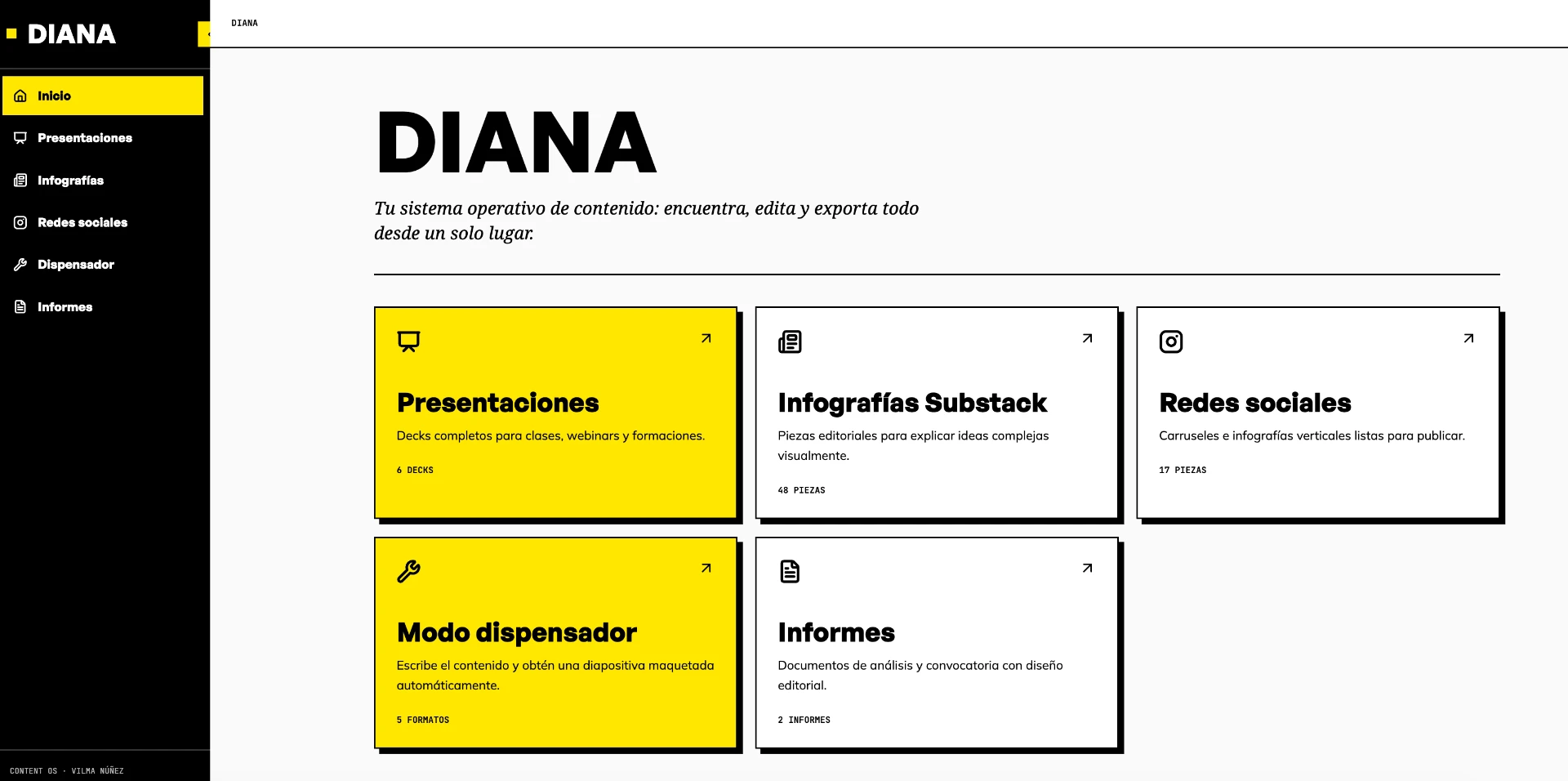DIANA — construido con IA por Vilma Núñez