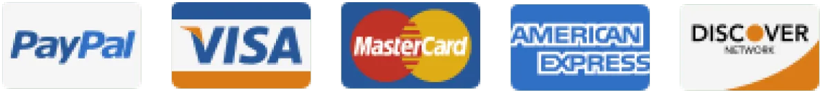 Visa · MasterCard · American Express · Discover · PayPal